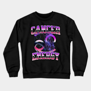 Cancer Energy Retro Lightning Birthday Zodiac Sign Astrology Crewneck Sweatshirt